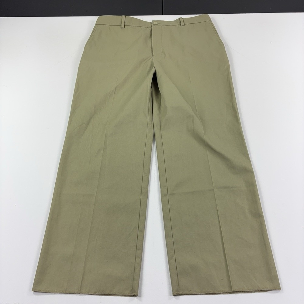 Burberry Uniform Pants Mens 40x34 Beige Chino Dress Flat Front Straight Pockets